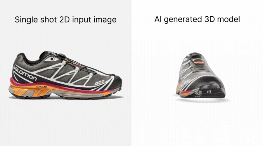 AI generated 3D model Salomon shoe (2D image to 3D)